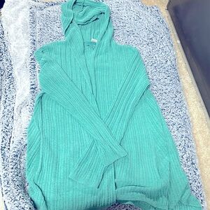 Barefoot dream green hoodie cardigan w/pockets M